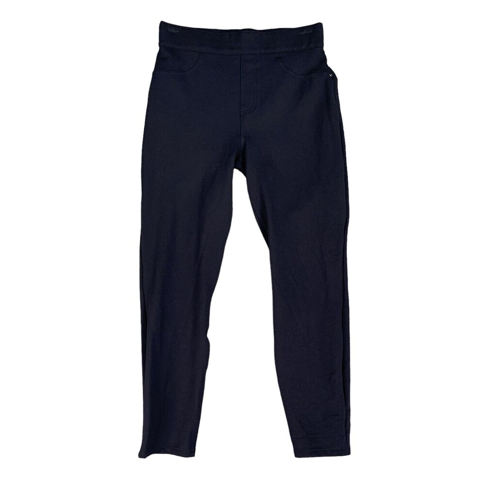Spanx Pant Womens M Medium Navy Perfect Skinny Ponte Tapered Leg Pull On Stretch